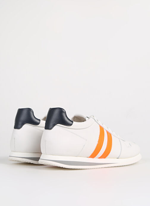 Fabi Beyaz-Turuncu Erkek Deri Sneaker FU0508.B00OLM87N - Görsel 5