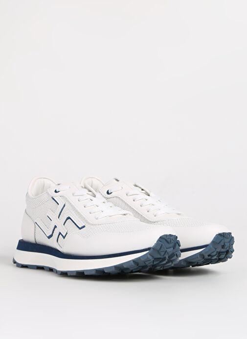 Fabi Beyaz-Lacivert Erkek deri Sneaker FU0876.B00MIO46M - Görsel 3