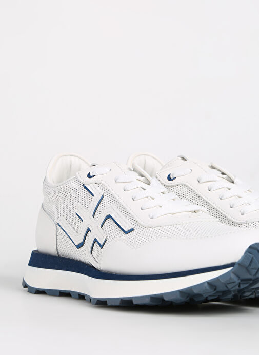 Fabi Beyaz-Lacivert Erkek deri Sneaker FU0876.B00MIO46M - Görsel 4