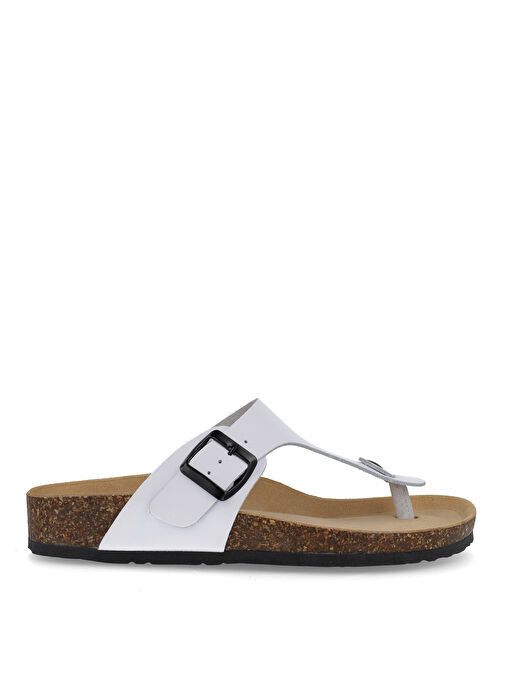 Più Natura Beyaz Kadın Deri Terlik 11 A 902 IMB - Görsel 2