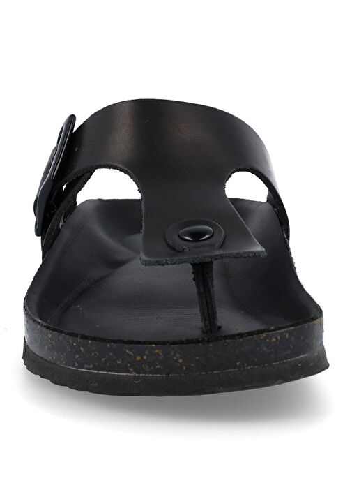 Più Natura Siyah Kadın Deri Terlik 11 A 902 TBL IMB - Görsel 5