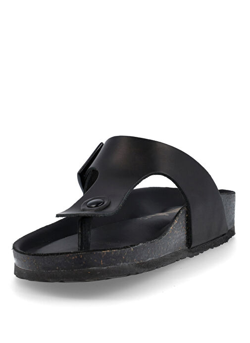 Più Natura Siyah Kadın Deri Terlik 11 A 902 TBL IMB - Görsel 6