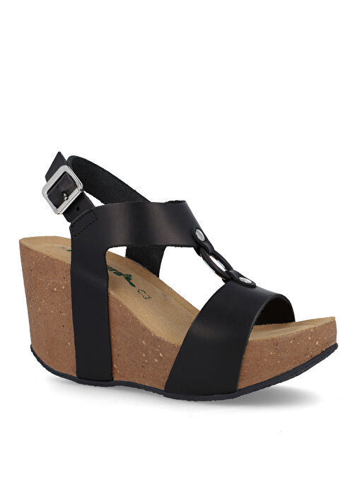 Più Natura Siyah Kadın Deri Sandalet 29 A 2180 IMB - Görsel 3