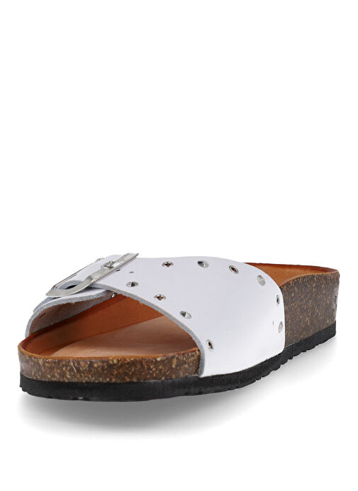 Più Natura Beyaz Kadın Deri Terlik 11 PASTIME RB23 IMB - Görsel 6