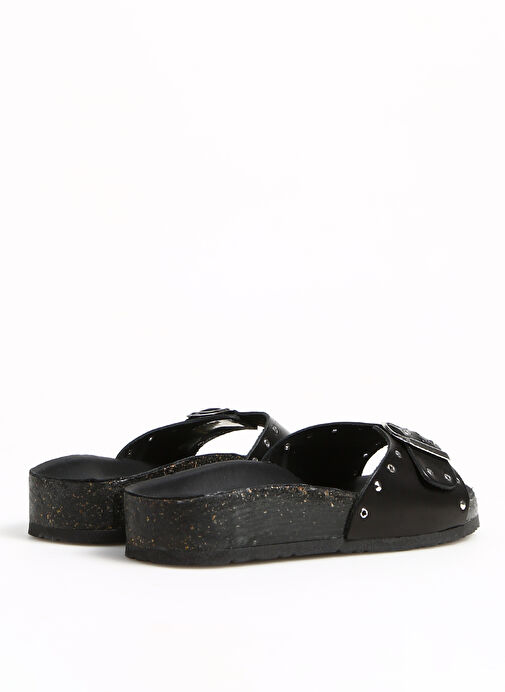 Più Natura Siyah Kadın Deri Terlik 11 PASTIME R B23 IMB - Görsel 4