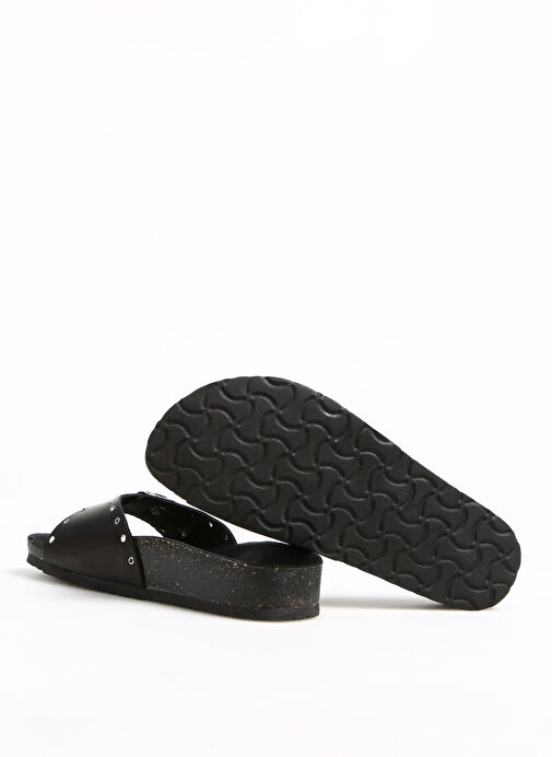 Più Natura Siyah Kadın Deri Terlik 11 PASTIME R B23 IMB - Görsel 5