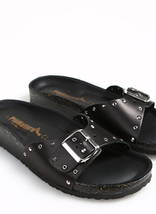 Più Natura Siyah Kadın Deri Terlik 11 PASTIME R B23 IMB - Görsel 6