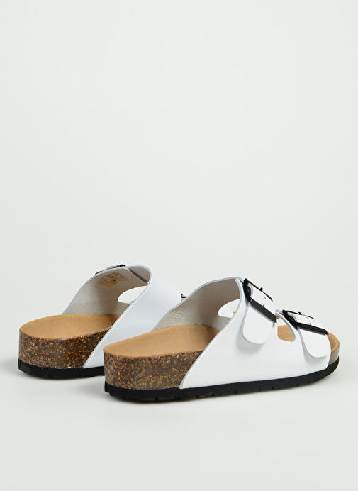 Più Natura Beyaz Kadın Deri Terlik 11 THESIS R IMB - Görsel 2