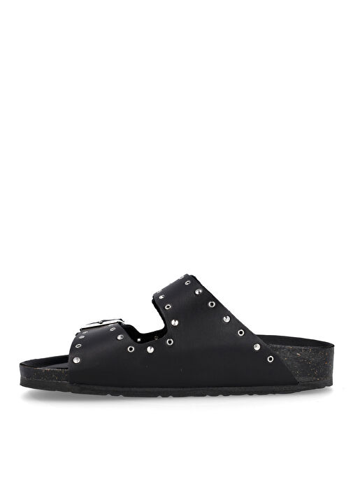 Più Natura Siyah Kadın Deri Terlik 11 THESIS R B23 TBL IMB - Görsel 7