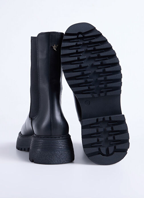 Fabrika Siyah Kadın Deri Bot VICENTE NEW - Görsel 5