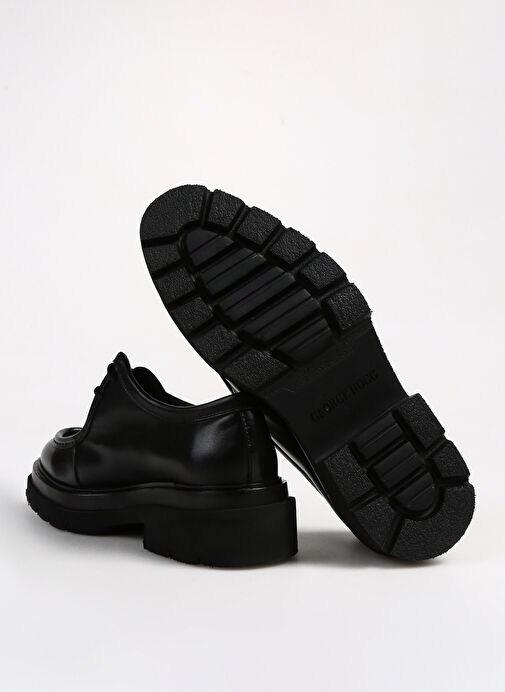 George Hogg Siyah Kadın Deri Düz Ayakkabı 26-08 - Görsel 5