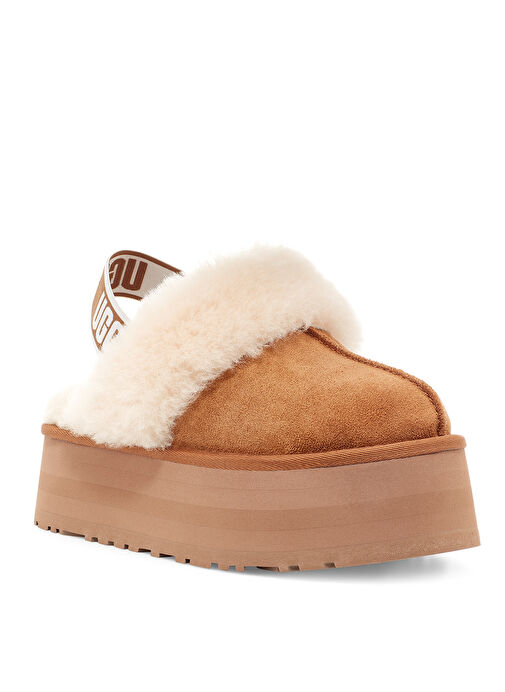 W FUNKETTE Taba Kadın Süet + Deri Terlik 1113474 - Görsel 4