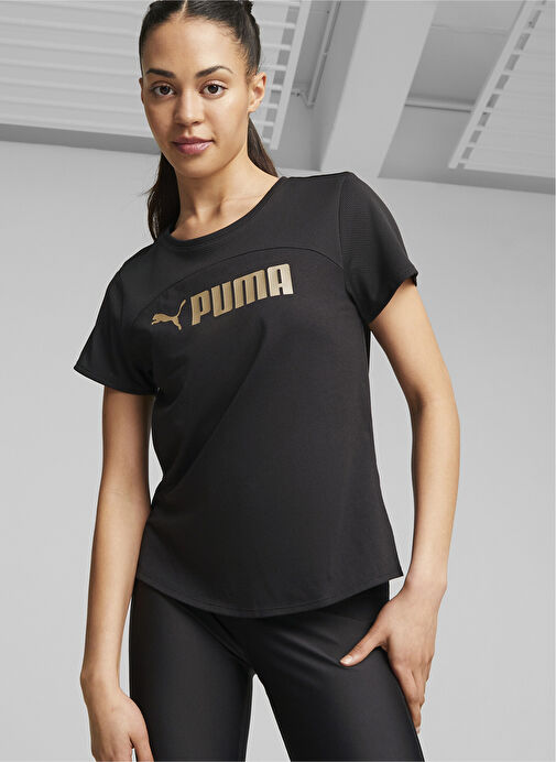 Puma Siyah Kadın Yuvarlak Yaka T-Shirt 52384451PUMA FIT ULTRABREATHE TEE