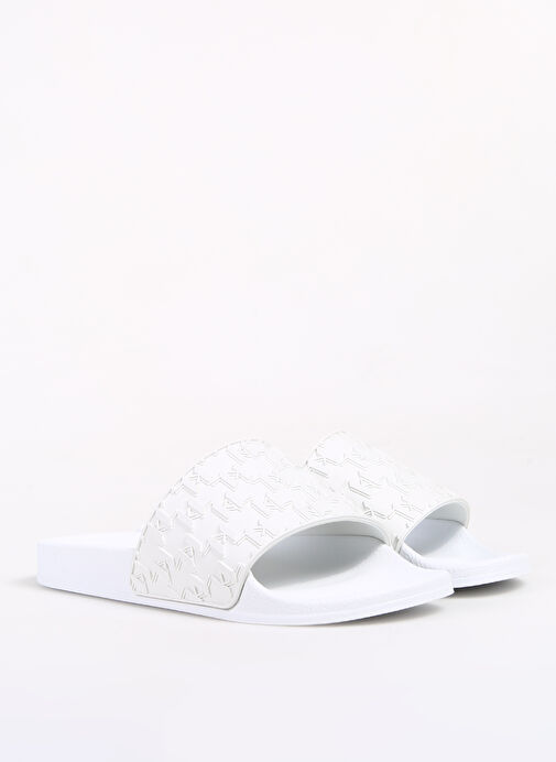 Karl Lagerfeld Beyaz Erkek Plaj Terliği KONDO Monogram Slide - Görsel 3