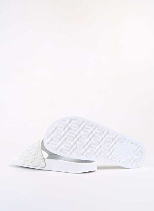 Karl Lagerfeld Beyaz Erkek Plaj Terliği KONDO Monogram Slide - Görsel 5