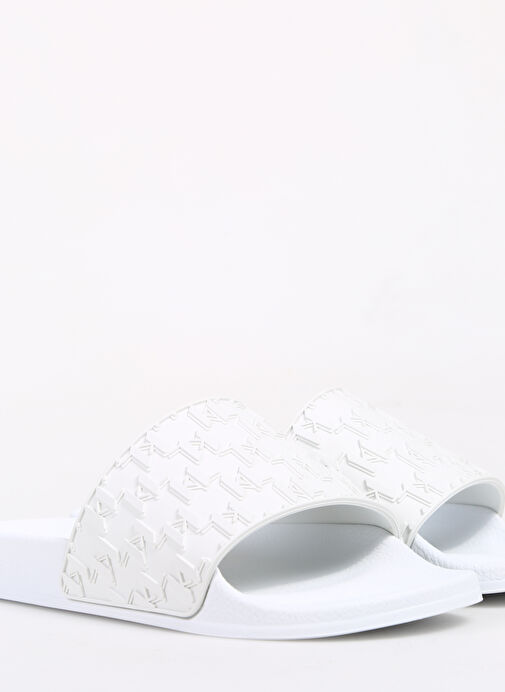 Karl Lagerfeld Beyaz Erkek Plaj Terliği KONDO Monogram Slide - Görsel 6