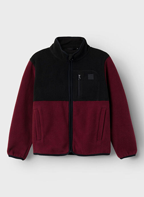 Name İt Bordo Kız Çocuk Fermuarlı Diyagonal Sweatmont NKNMEEKO FLEECE JACKET