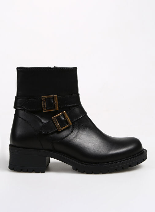 Bulldozer Koyu Siyah Kadın Deri Bot BUL-240501 - Görsel 2