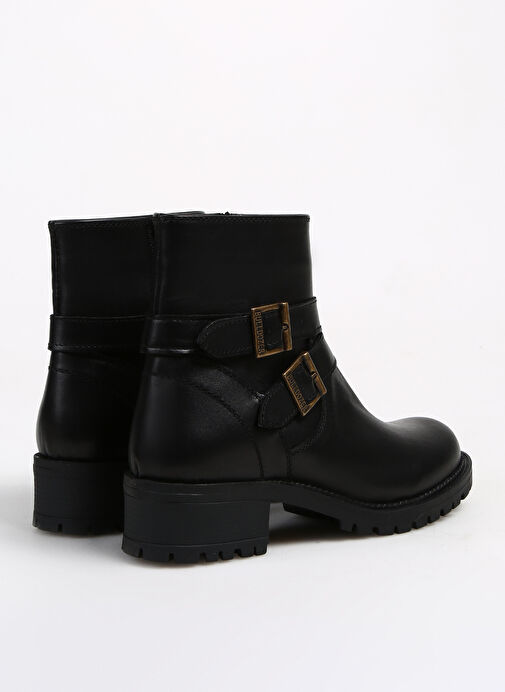 Bulldozer Koyu Siyah Kadın Deri Bot BUL-240501 - Görsel 4