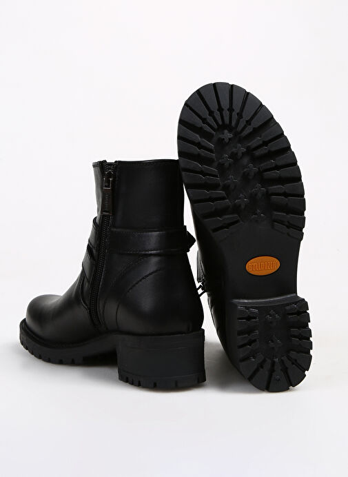 Bulldozer Koyu Siyah Kadın Deri Bot BUL-240501 - Görsel 5