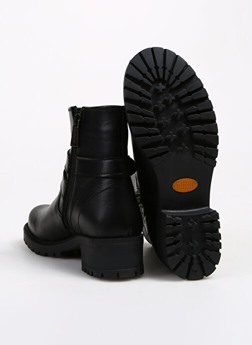 Bulldozer Koyu Siyah Kadın Deri Bot BUL-240501 - Görsel 6