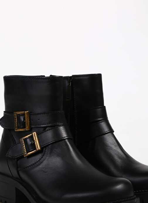 Bulldozer Koyu Siyah Kadın Deri Bot BUL-240501 - Görsel 7