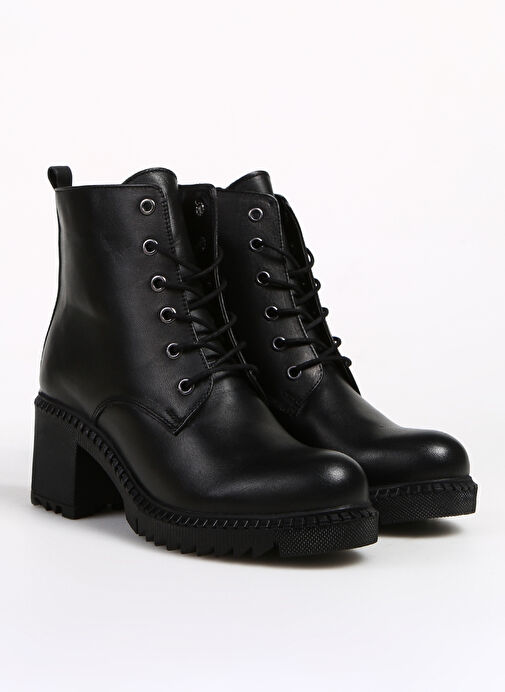 Bulldozer Siyah Kadın Deri Topuklu Bot BUL-240604 - Görsel 3