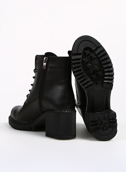 Bulldozer Siyah Kadın Deri Topuklu Bot BUL-240604 - Görsel 5