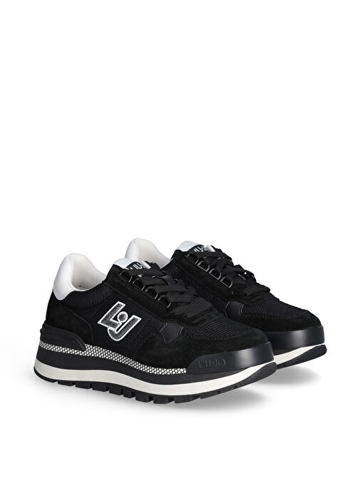 Liu Jo Siyah-Beyaz Kadın Süet Sneaker AMAZING 16 - Görsel 3