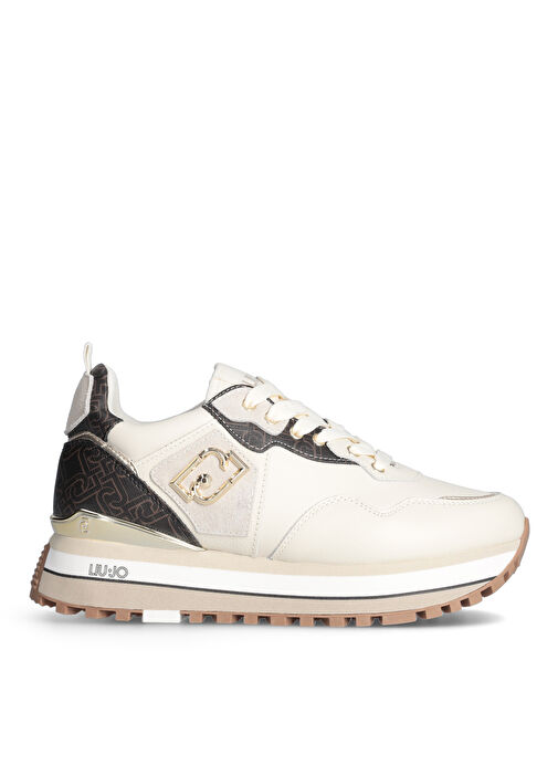 Liu Jo Beyaz-Kahverengi Kadın Deri Sneaker LIUJO MAXI WONDER 01 - Görsel 2