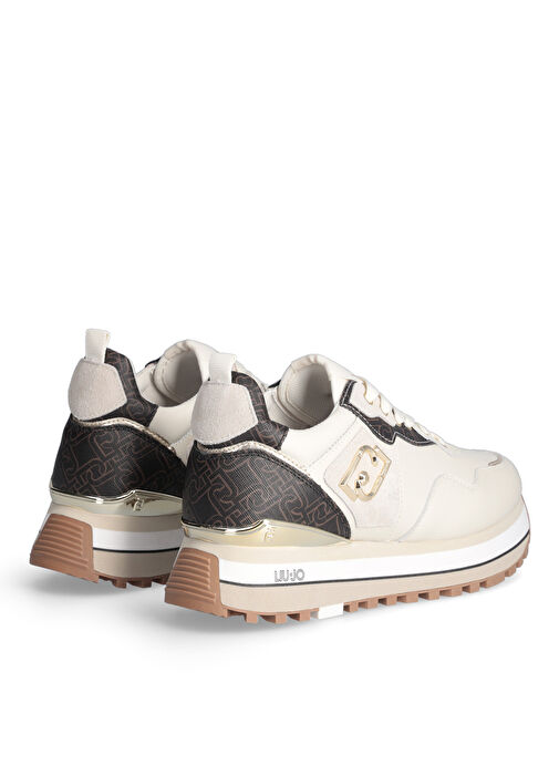 Liu Jo Beyaz-Kahverengi Kadın Deri Sneaker LIUJO MAXI WONDER 01 - Görsel 4