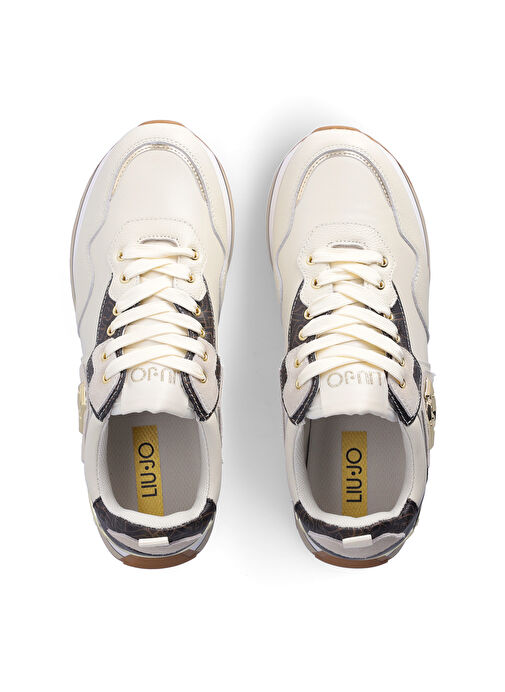 Liu Jo Beyaz-Kahverengi Kadın Deri Sneaker LIUJO MAXI WONDER 01 - Görsel 5