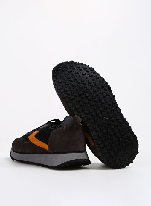 Krahe Siyah-Turuncu Erkek Deri - Kumaş Sneaker MORENO - Görsel 4
