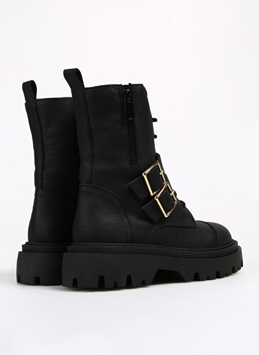 Manijero Siyah Kadın Deri Bot Celia - Görsel 4