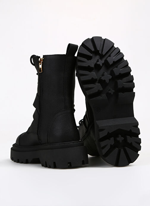 Manijero Siyah Kadın Deri Bot Celia - Görsel 5