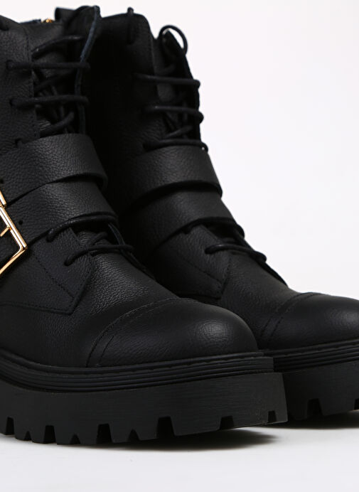 Manijero Siyah Kadın Deri Bot Celia - Görsel 6