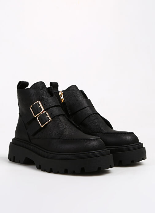 Manijero Siyah Kadın Deri Bot Ariana - Görsel 3