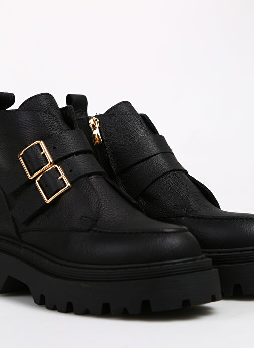 Manijero Siyah Kadın Deri Bot Ariana - Görsel 6