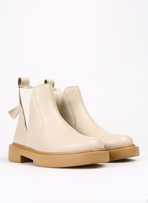 Manijero Bej Kadın Deri Bot Paola - Görsel 3