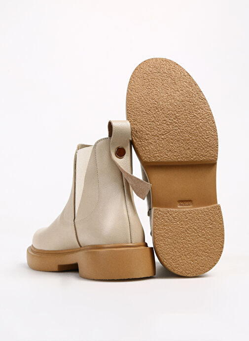 Manijero Bej Kadın Deri Bot Paola - Görsel 5