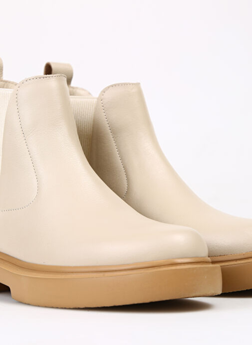 Manijero Bej Kadın Deri Bot Paola - Görsel 6