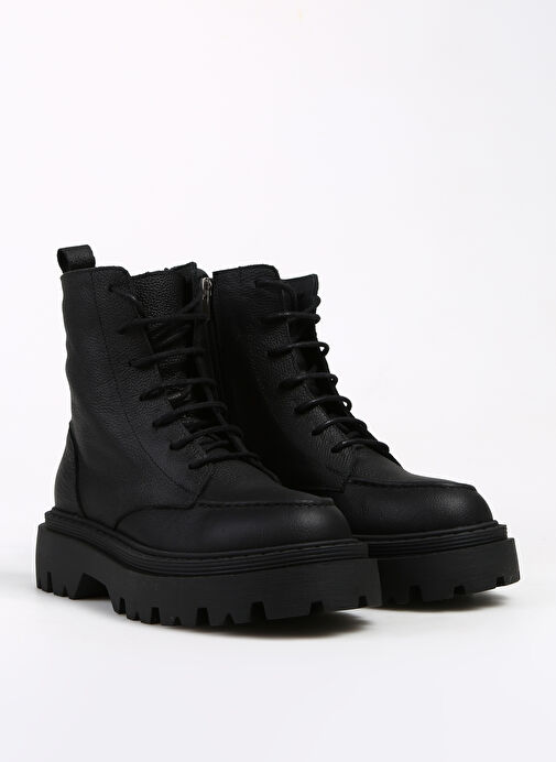 Manijero Siyah Kadın Deri Bot Rosalia - Görsel 3