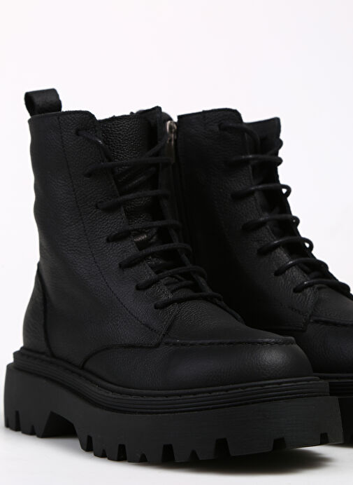 Manijero Siyah Kadın Deri Bot Rosalia - Görsel 6