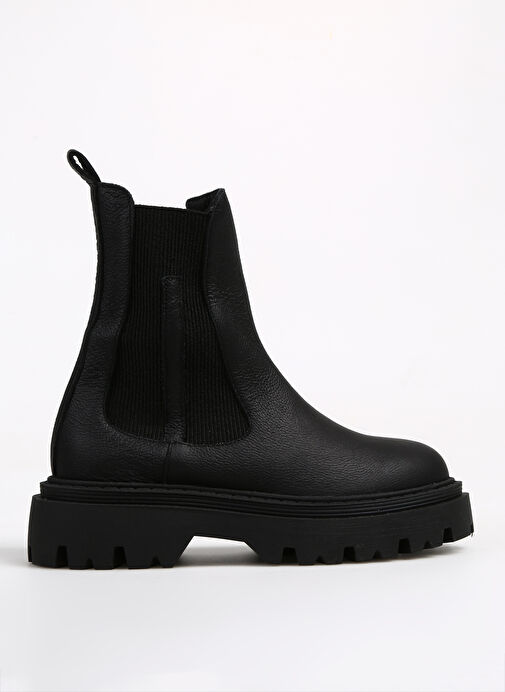 Manijero Siyah Kadın Deri Bot Justina - Görsel 2