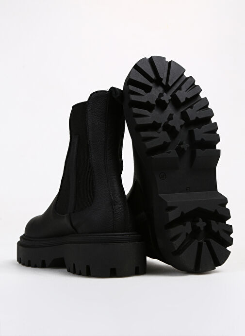 Manijero Siyah Kadın Deri Bot Justina - Görsel 5