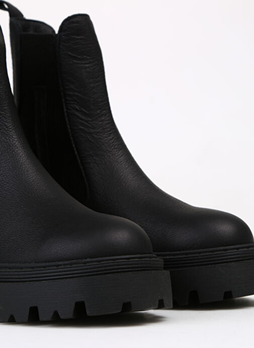 Manijero Siyah Kadın Deri Bot Justina - Görsel 6