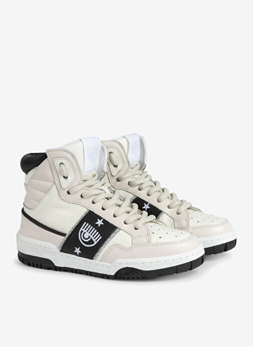 Chiara Ferragni Beyaz-Siyah Kadın Deri Sneaker CF3212_034 - Görsel 2