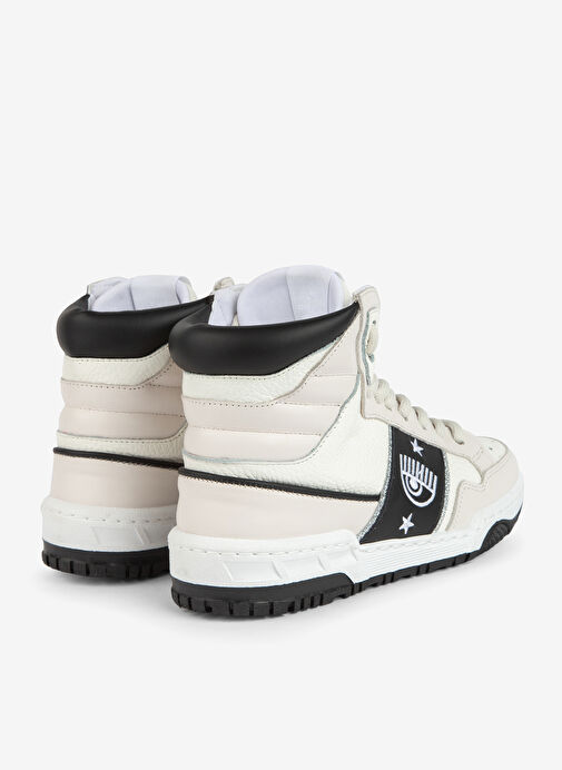 Chiara Ferragni Beyaz-Siyah Kadın Deri Sneaker CF3212_034 - Görsel 3