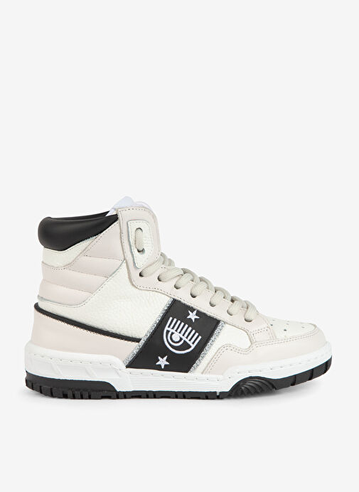 Chiara Ferragni Beyaz-Siyah Kadın Deri Sneaker CF3212_034 - Görsel 4