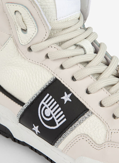 Chiara Ferragni Beyaz-Siyah Kadın Deri Sneaker CF3212_034 - Görsel 5
